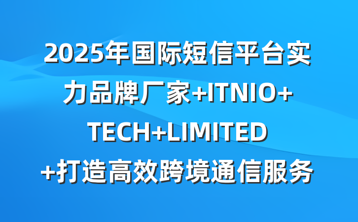 2025年国际短信平台实力品牌厂家 ITNIO TECH LIMITED 打造高效跨境通信服务