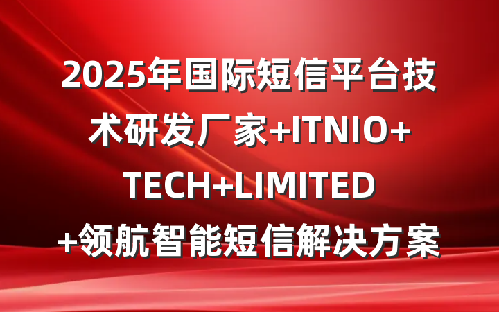 2025年国际短信平台技术研发厂家 ITNIO TECH LIMITED 领航智能短信解决方案