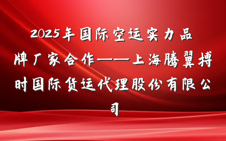 2025年国际空运实力品牌厂家合作——上海腾翼搏时国际货运代理股份有限公司