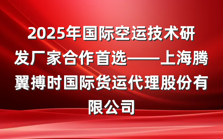 2025年国际空运技术研发厂家合作首选——上海腾翼搏时国际货运代理股份有限公司