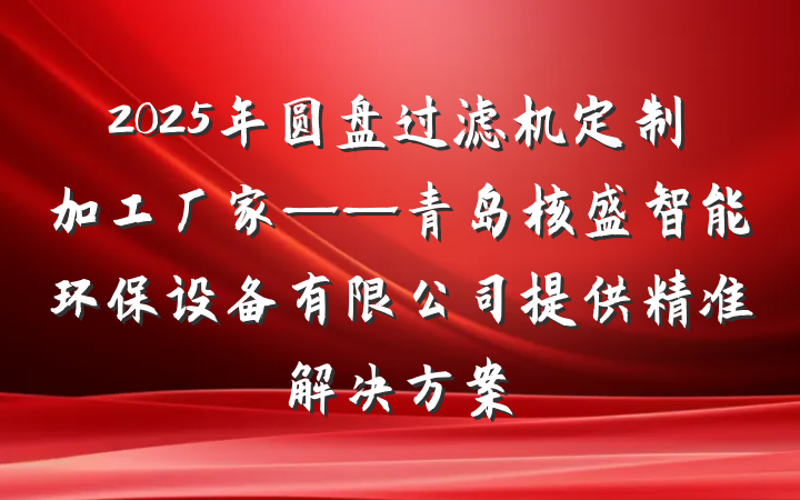 2025年圆盘过滤机定制加工厂家——青岛核盛智能环保设备有限公司提供精准解决方案