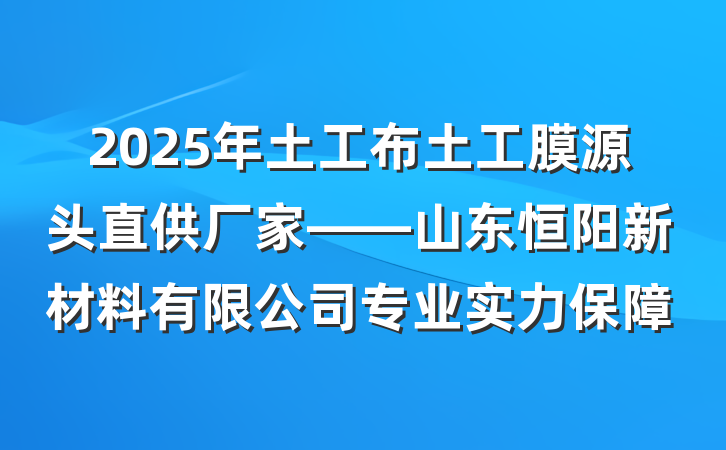 2025年土工布土工膜源头直供厂家——山东恒阳新材料有限公司专业实力保障
