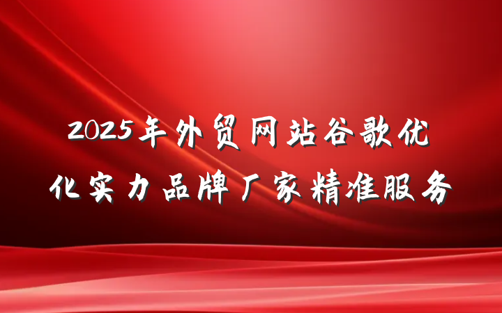 2025年外贸网站谷歌优化实力品牌厂家精准服务