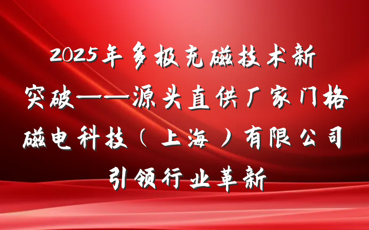 2025年多极充磁技术新突破——源头直供厂家门格磁电科技（上海）有限公司引领行业革新