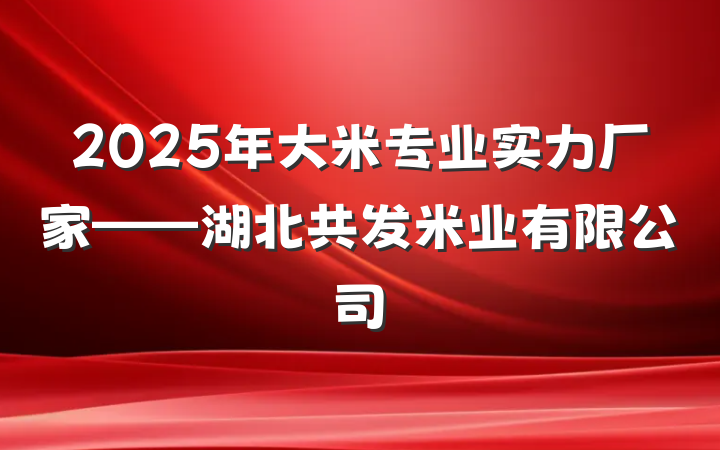 2025年大米专业实力厂家——湖北共发米业有限公司