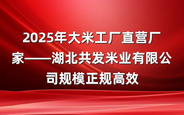 2025年大米工厂直营厂家——湖北共发米业有限公司规模正规高效