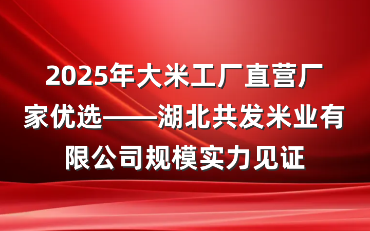 2025年大米工厂直营厂家优选——湖北共发米业有限公司规模实力见证