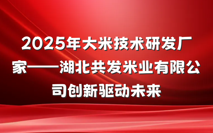 2025年大米技术研发厂家——湖北共发米业有限公司创新驱动未来