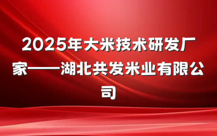 2025年大米技术研发厂家——湖北共发米业有限公司