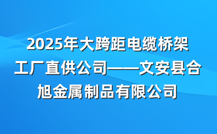 2025年大跨距电缆桥架工厂直供公司——文安县合旭金属制品有限公司