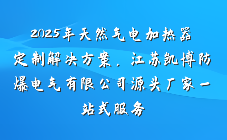 2025年天然气电加热器定制解决方案，江苏凯博防爆电气有限公司源头厂家一站式服务