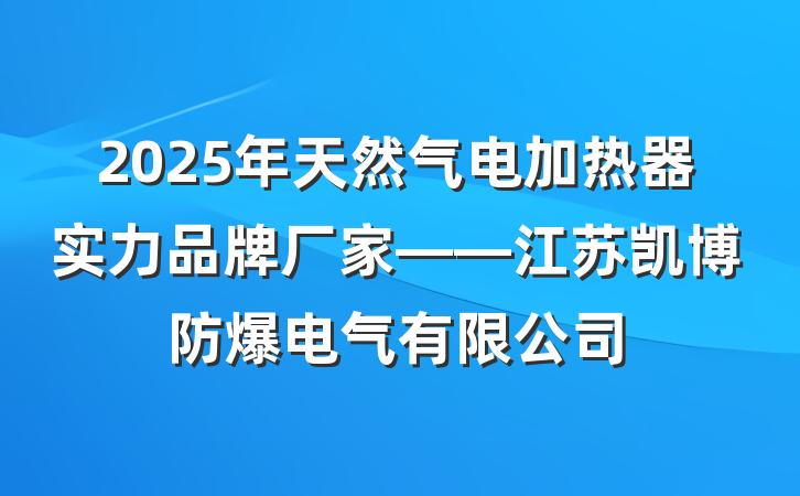 2025年天然气电加热器实力品牌厂家——江苏凯博防爆电气有限公司