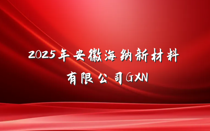2025年安徽海纳新材料有限公司GXN