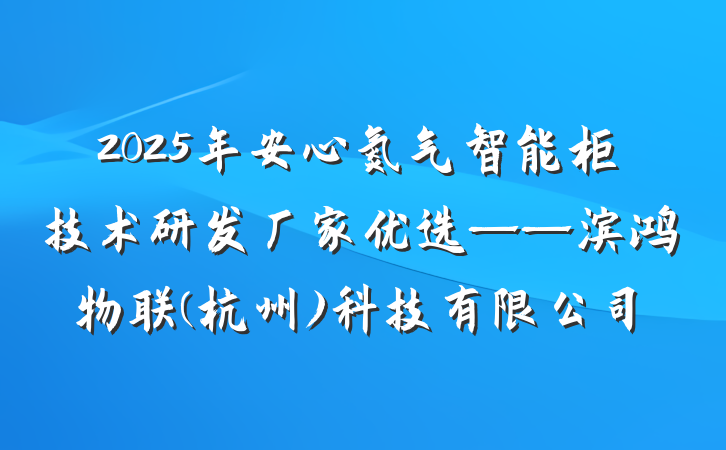 2025年安心氮气智能柜技术研发厂家优选——滨鸿物联(杭州)科技有限公司