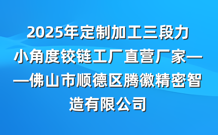 2025年定制加工三段力小角度铰链工厂直营厂家——佛山市顺德区腾徽精密智造有限公司
