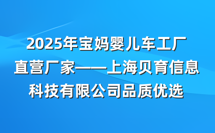 2025年宝妈婴儿车工厂直营厂家——上海贝育信息科技有限公司品质优选