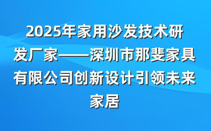 2025年家用沙发技术研发厂家——深圳市那斐家具有限公司创新设计引领未来家居