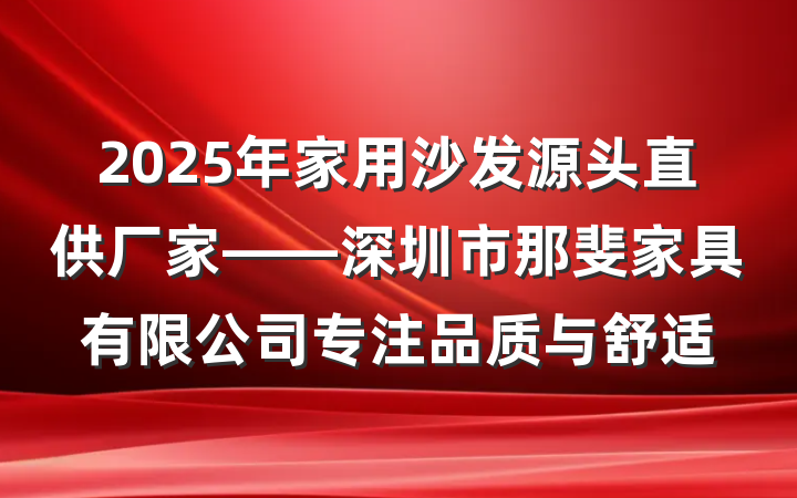 2025年家用沙发源头直供厂家——深圳市那斐家具有限公司专注品质与舒适