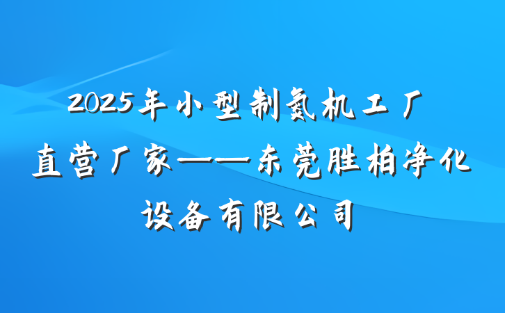 2025年小型制氮机工厂直营厂家——东莞胜柏净化设备有限公司