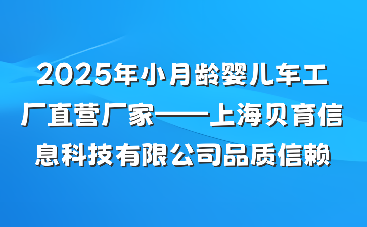 2025年小月龄婴儿车工厂直营厂家——上海贝育信息科技有限公司品质信赖