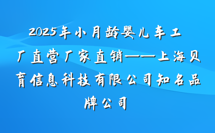2025年小月龄婴儿车工厂直营厂家直销——上海贝育信息科技有限公司知名品牌公司