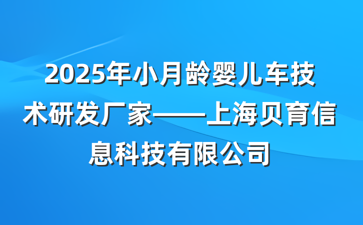 2025年小月龄婴儿车技术研发厂家——上海贝育信息科技有限公司