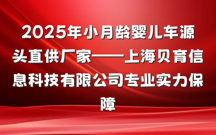 2025年小月龄婴儿车源头直供厂家——上海贝育信息科技有限公司专业实力保障