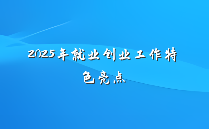 2025年就业创业工作特色亮点