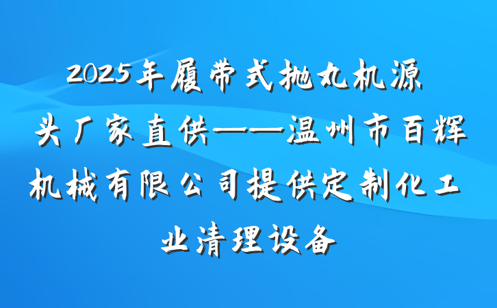 2025年履带式抛丸机源头厂家直供——温州市百辉机械有限公司提供定制化工业清理设备