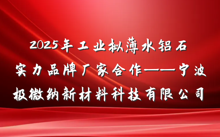 2025年工业拟薄水铝石实力品牌厂家合作——宁波极微纳新材料科技有限公司