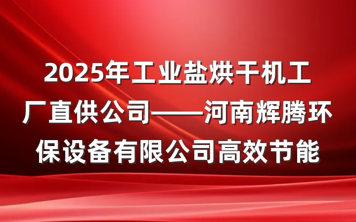 2025年工业盐烘干机工厂直供公司——河南辉腾环保设备有限公司高效节能