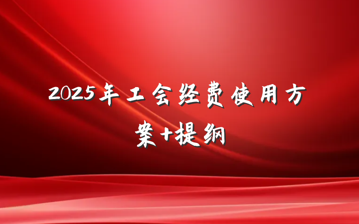 2025年工会经费使用方案 提纲