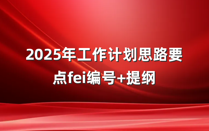 2025年工作计划思路要点fei编号 提纲