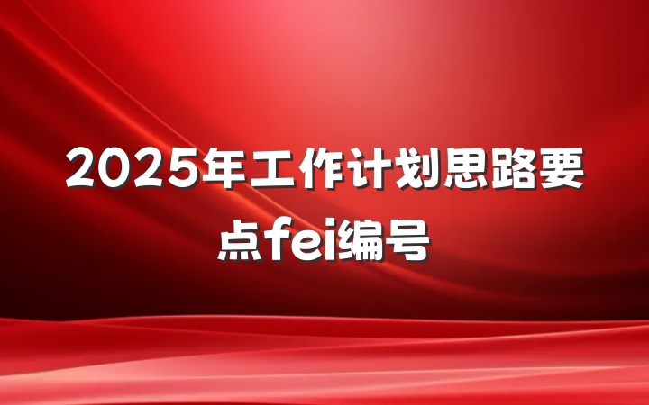 2025年工作计划思路要点fei编号