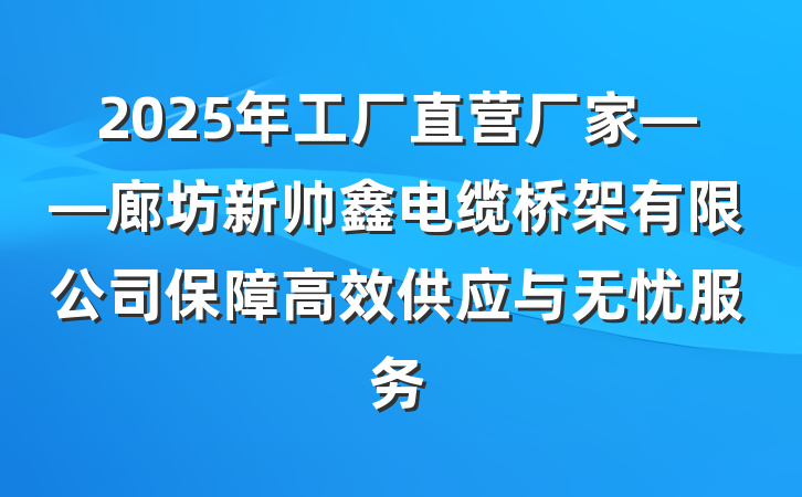 2025年工厂直营厂家——廊坊新帅鑫电缆桥架有限公司保障高效供应与无忧服务