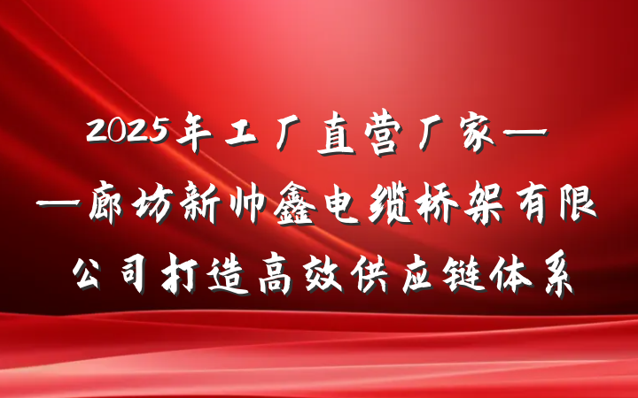 2025年工厂直营厂家——廊坊新帅鑫电缆桥架有限公司打造高效供应链体系