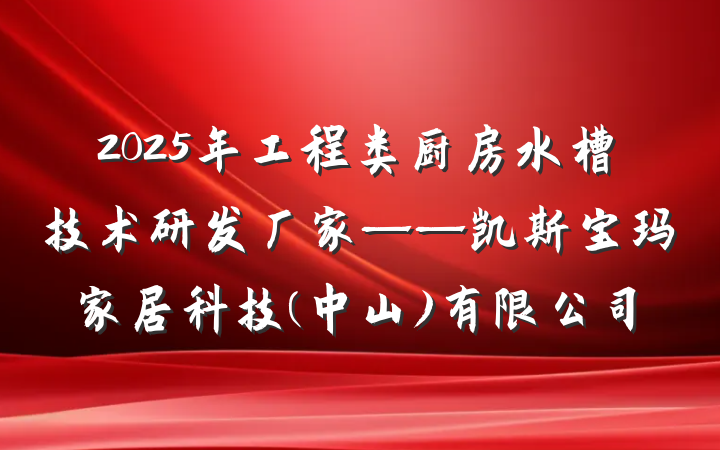 2025年工程类厨房水槽技术研发厂家——凯斯宝玛家居科技(中山)有限公司