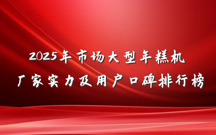 2025年市场大型年糕机厂家实力及用户口碑排行榜