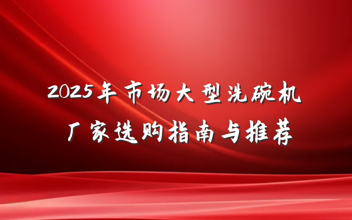 2025年市场大型洗碗机厂家选购指南与推荐