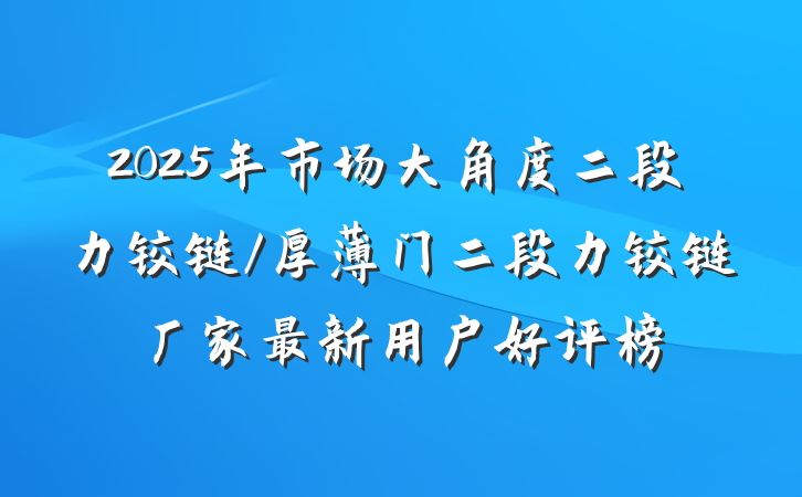 2025年市场大角度二段力铰链/厚薄门二段力铰链厂家最新用户好评榜
