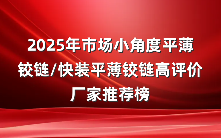 2025年市场小角度平薄铰链/快装平薄铰链高评价厂家推荐榜