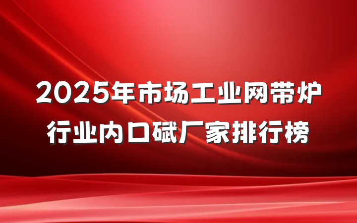 2025年市场工业网带炉行业内口碑厂家排行榜