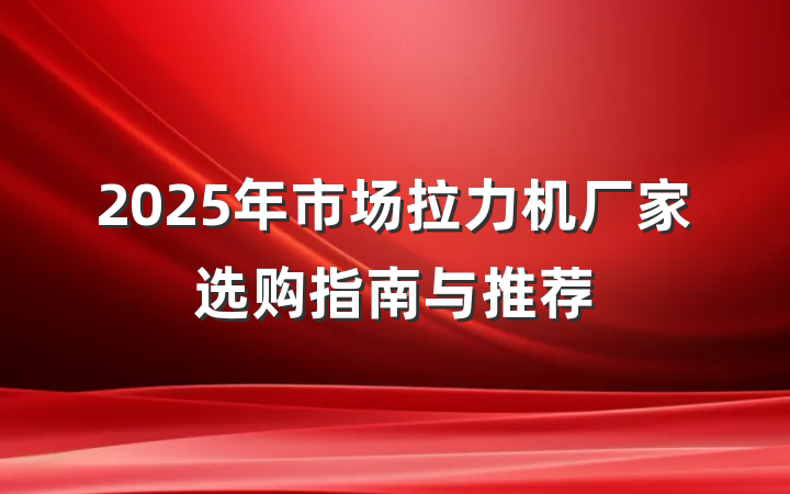 2025年市场拉力机厂家选购指南与推荐