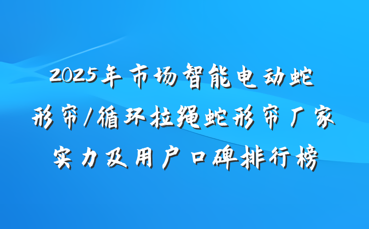 2025年市场智能电动蛇形帘/循环拉绳蛇形帘厂家实力及用户口碑排行榜