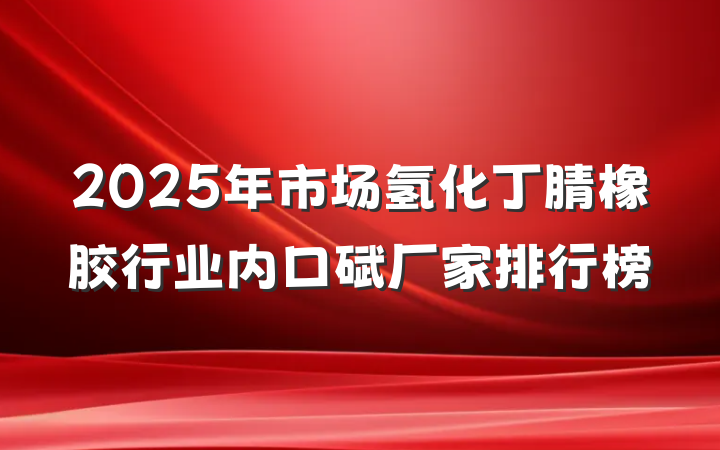 2025年市场氢化丁腈橡胶行业内口碑厂家排行榜