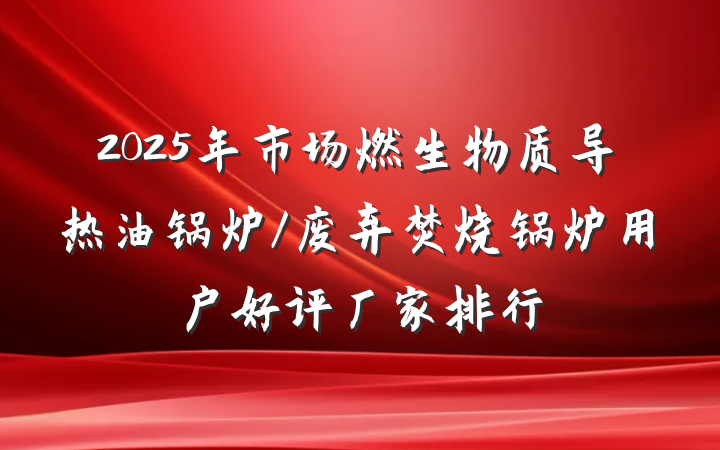 2025年市场燃生物质导热油锅炉/废弃焚烧锅炉用户好评厂家排行