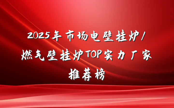 2025年市场电壁挂炉/燃气壁挂炉TOP实力厂家推荐榜
