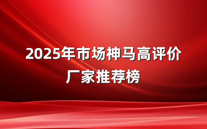 2025年市场神马高评价厂家推荐榜