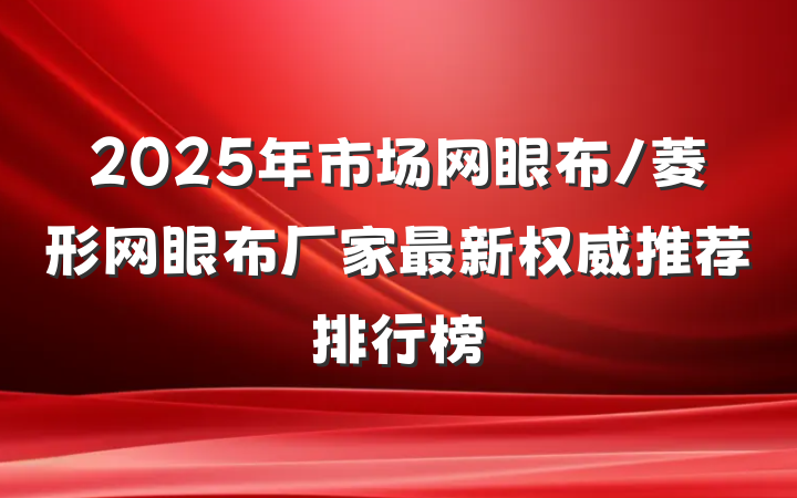 2025年市场网眼布/菱形网眼布厂家最新权威推荐排行榜