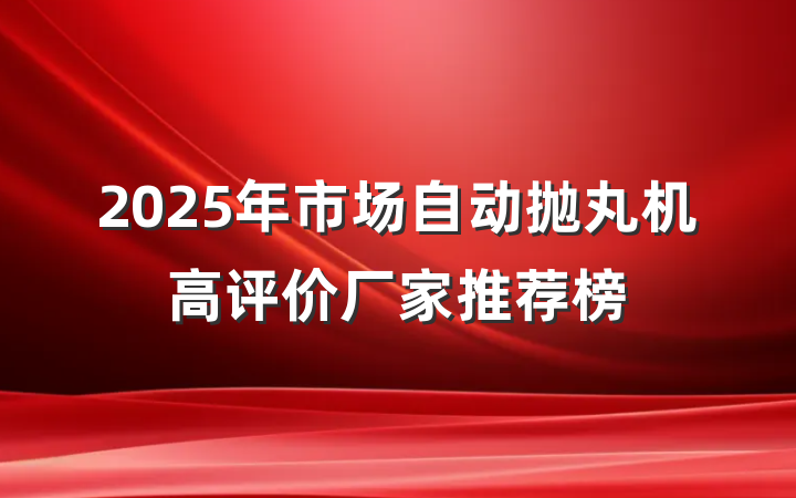 2025年市场自动抛丸机高评价厂家推荐榜
